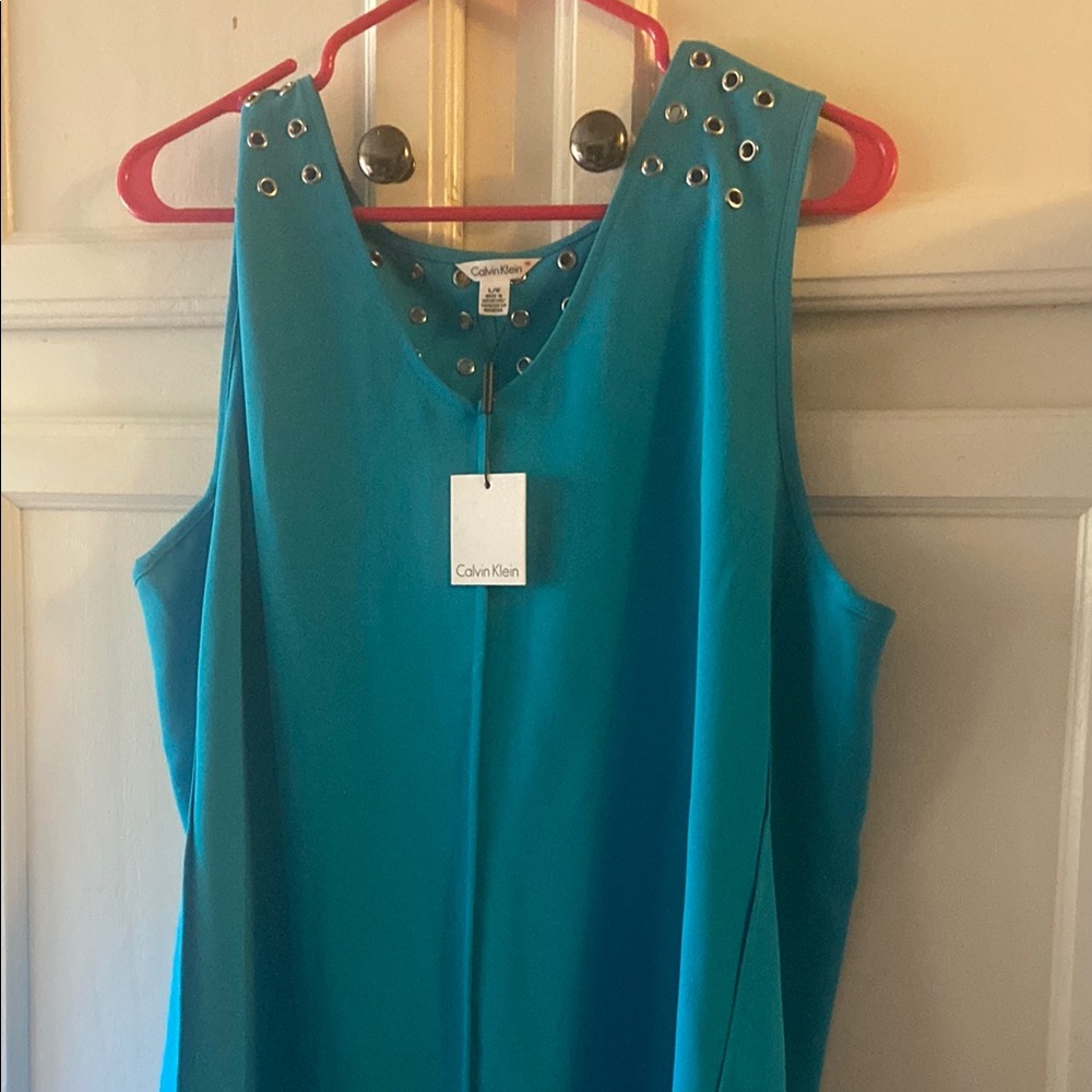 Calvin Klein Teal Sleeveless Blouse